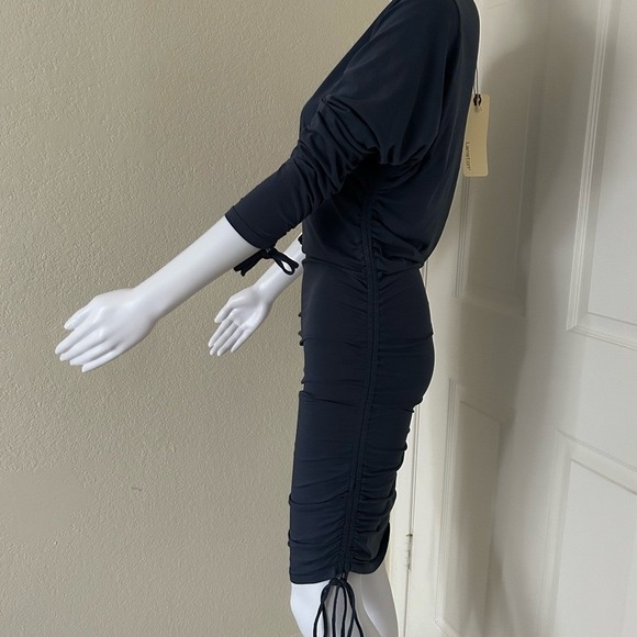 Revolve Lanston Blue Side Rouche Off The Shoulder Soft Midi Dress XS - Picture 8 of 11